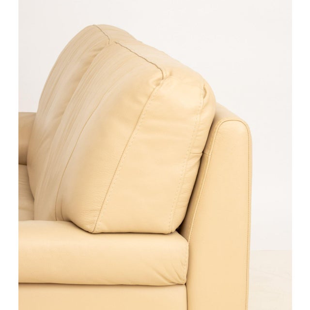Beige Nicoletti Beige Leather Upholstered Two-Seat Sofa For Sale - Image 8 of 10