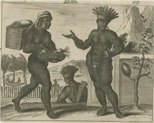 Montanus, Daily Life in Brazil, Copper Engraving, 1673