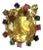 Large Citrine With Multiple Gemstones Ring 18k Yellow Gold For Sale