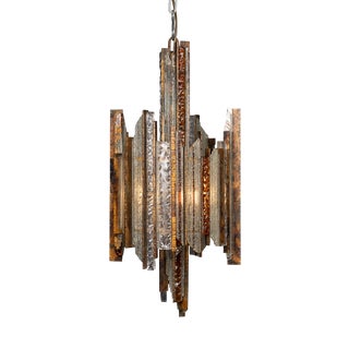 Vintage 20th Century Brutalist Italian Pendant Light by Albano Poli for Poliarte, 1970a For Sale