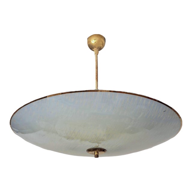 1940s Space Age Ufo Glass Pendant by Doria– Ice Blue & Seafoam Rare German Space-Age Design For Sale