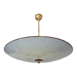 1960s Space Age Ufo Glass Pendant by Doria– Ice Blue & Seafoam Rare German Space-Age Design For Sale