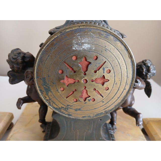 Victorian Antique 3 Piece Garniture Clock Set For Sale - Image 3 of 13