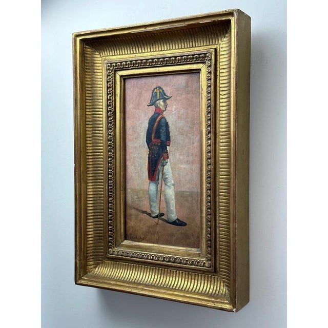 Josep Cusachs, Guardia Civil Gala, 1888, Oil on Board, Paint & Wood For Sale - Image 10 of 12