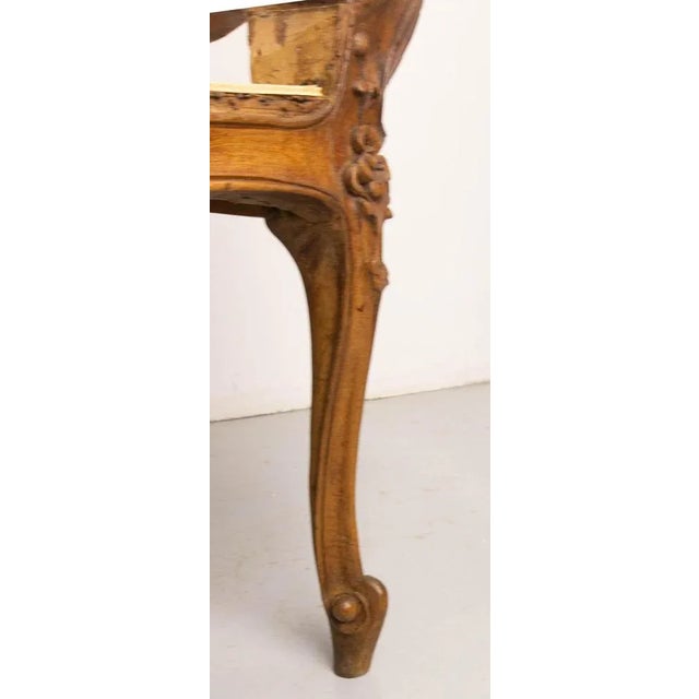 Louis XV French 19th Century Roccoco Revival Walnut Open Sofa in Cane For Sale - Image 10 of 12