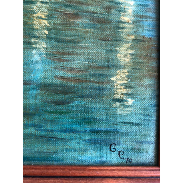 1970 Framed Original Oil Painting of Venice by G P For Sale - Image 9 of 9