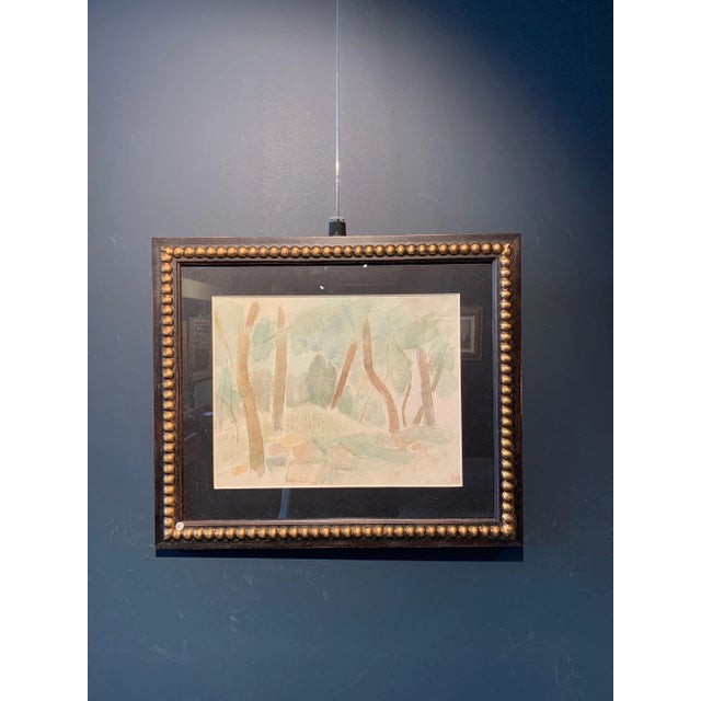Giulio Da Milano, Undergrowth Forest, Trees, Greenery Watercolor, 1929 For Sale - Image 6 of 7