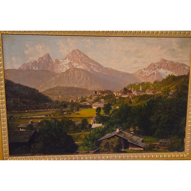 Martin Schmiderer, Alpine Landscape, Oil on Canvas, Framed For Sale - Image 7 of 15