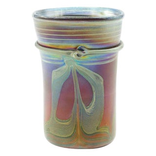 Vintage Art Deco Italian Art Glass Vase, 1996 For Sale