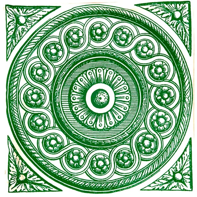 Inspired by the moldings at Vizcaya Estate in Miami, this Kelly Green Filigree Medallion pillow cover is a Christi Tasker...