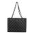 Black Quilted Caviar CC Shopping Tote For Sale