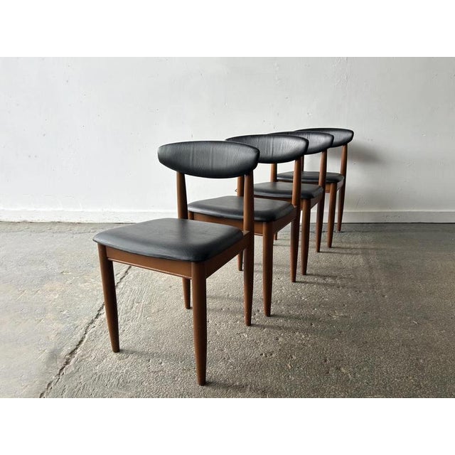 Dining Chairs in Black Leatherette with Floating Backrest from Schreiber, 1960s, Set of 4 For Sale - Image 4 of 8