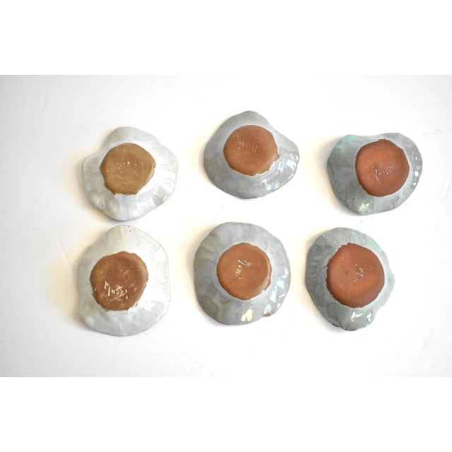 Mid-Century Signed Handmade Ceramic Small Pastel Bowls - Set of 6 For Sale - Image 12 of 13