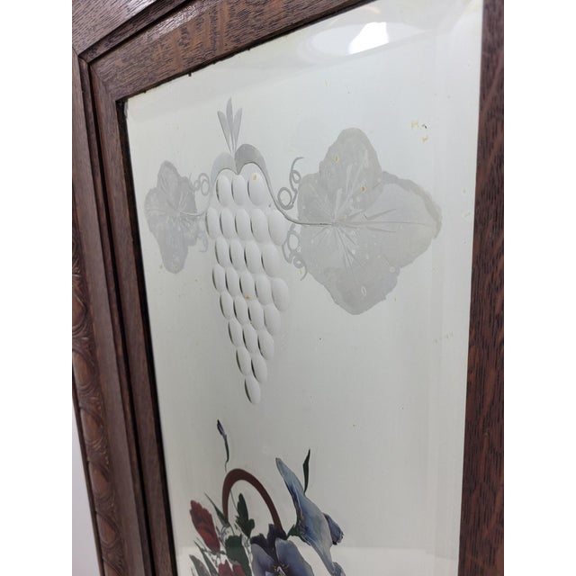 1900's Antique European Painted Flowers in Basket Wall Mirror Chairish