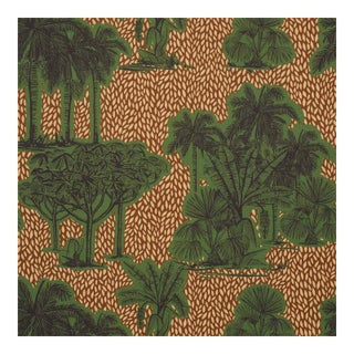 Schumacher Tropical Safari Print Fabric In Orinoco Verdant Oasis For Sale