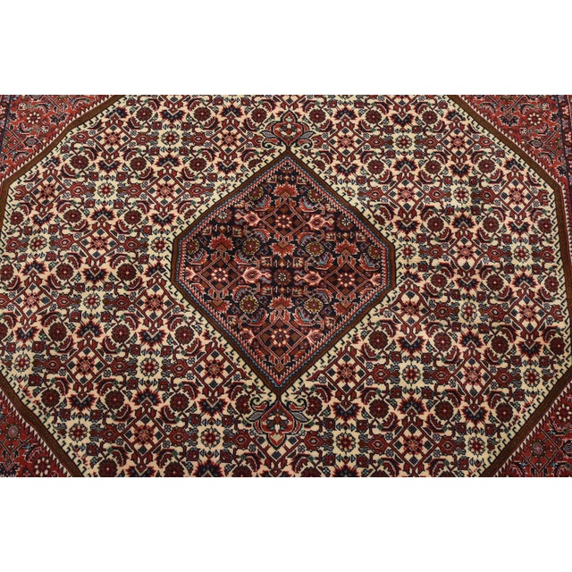 Fine Bidjar Rug 6’7” X 8’2” Ivory Wool Traditional Hand-Knotted Oriental Carpet For Sale In Philadelphia - Image 6 of 15