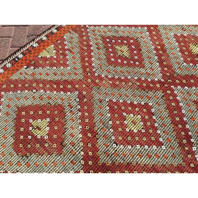 1960s Nomadic Embroidered Kilim - 70" X 125" For Sale - Image 5 of 11