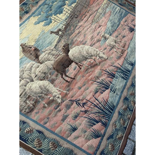Vintage Handwoven Aubusson Tapestry, 1920s For Sale - Image 15 of 18