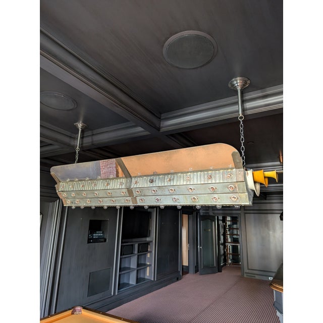 Mid 20th Century Hollywood Industrial Style Ceiling Light For Sale - Image 9 of 11