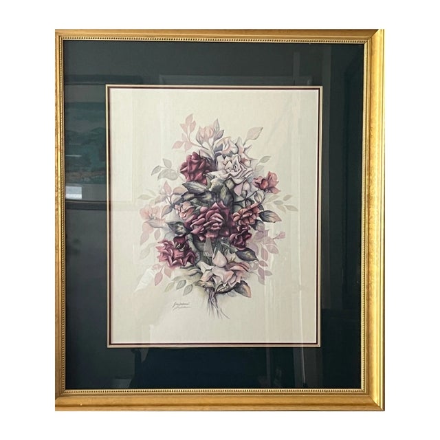 Late 20th Century Jan Anderson Signed Fine Art Print - Large Ornate Gilded Gold Frame - 29" x 33" For Sale - Image 4 of 8