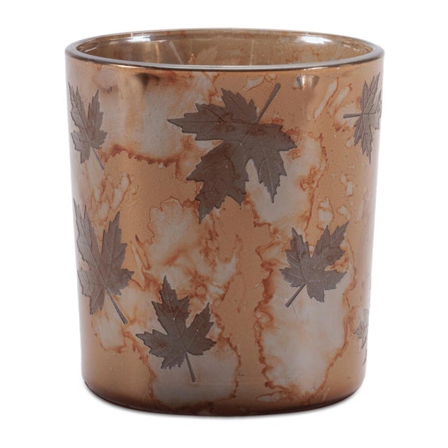 Kenneth Ludwig Chicago Autumn Leaf Glass Votive Holder (Set of 3) For Sale - Image 4 of 6