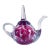 St Clair Art Glass Teapot Sculpture Pink Floral Blue Cased Glass Rare For Sale