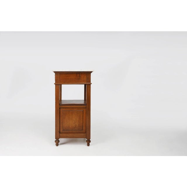 Art Deco Nightstand with Carrara Marble Top, France, 1910s For Sale - Image 10 of 11