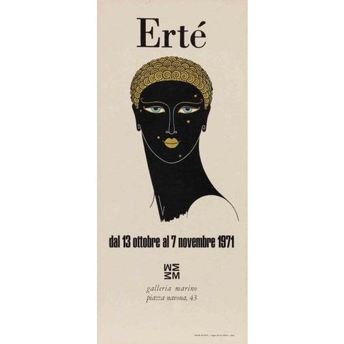 Ertè - Exhibition Poster is a vintage offset and screen print realized in 1971. The artwork was realized in the occasion...