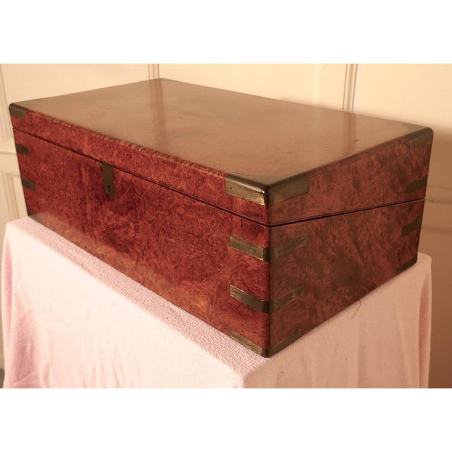 Late 19th Century Antique Pollard Oak Campaign Writing Slope, 1880 For Sale - Image 5 of 10