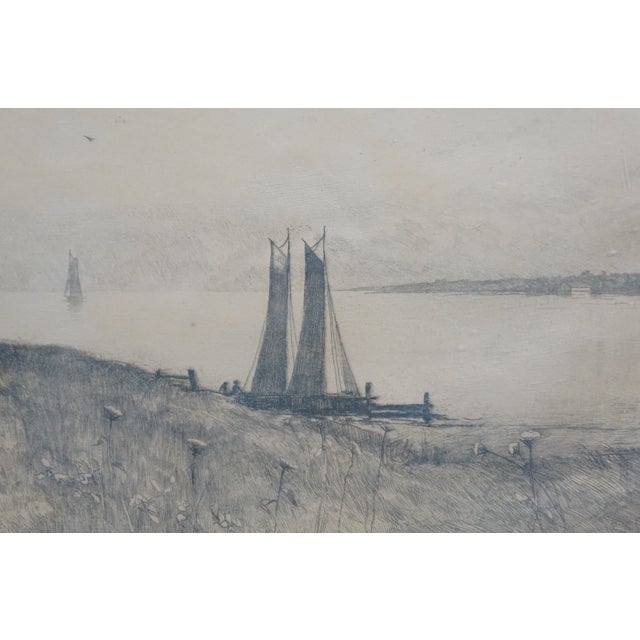 Antique Edward Loyal Field Signed Lake Champlain Landscape Etching 31" For Sale - Image 12 of 12