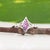 Bold Kite-Shaped Pink Sapphire Ring With Diamond Accents in Solid 14k Gold For Sale - Image 4 of 8