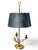 Mid 20th Century Antique-Style Brass Bouillotte Candlestick Lamp With Black Tole Shade Electrical Double Socket on Switch For Sale In Los Angeles - Image 6 of 9