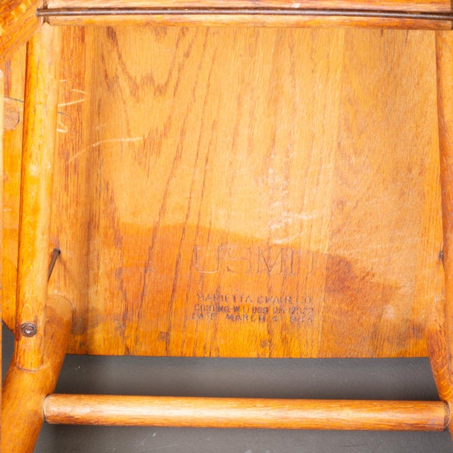Wood Marietta Chair Co. World War 2 Usmd Military Wooden Chair c.1944 For Sale - Image 7 of 7