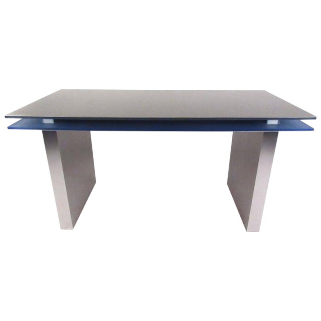 Modern Floating Top Aluminum And Lucite Desk Chairish