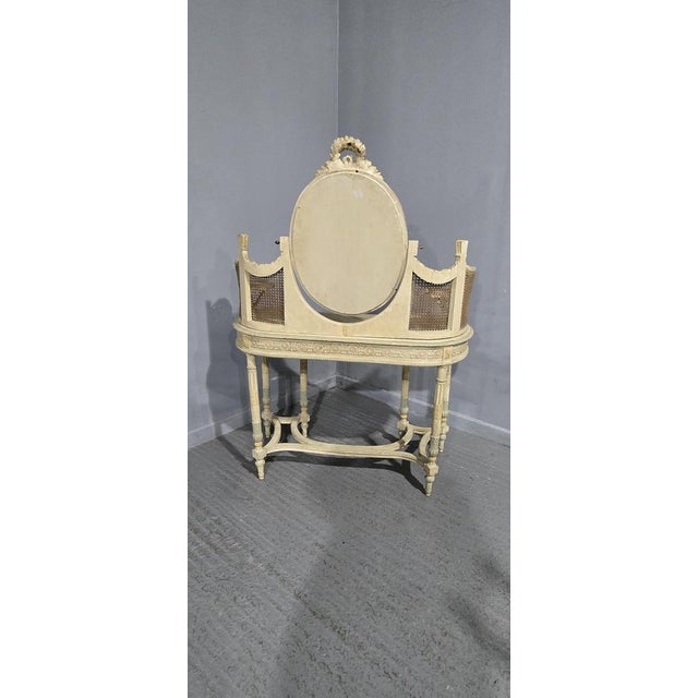French Painted Bergere Dressing Table, 1900 For Sale - Image 15 of 18