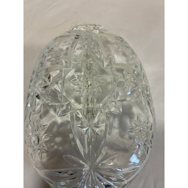 Transparent Mid 20th Century Anchor Hocking Pressed Glass Relish Dish, Star of David Pattern For Sale - Image 8 of 8