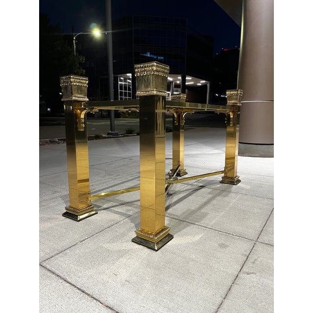 Metal Italian Brass Console Table Base After Mastercraft For Sale - Image 7 of 12