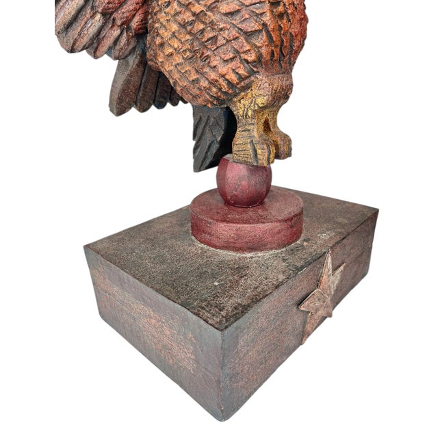 Wood Late 20th Century Carved Wood Folk Art Eagle After Wilhelm Schimmel For Sale - Image 7 of 9