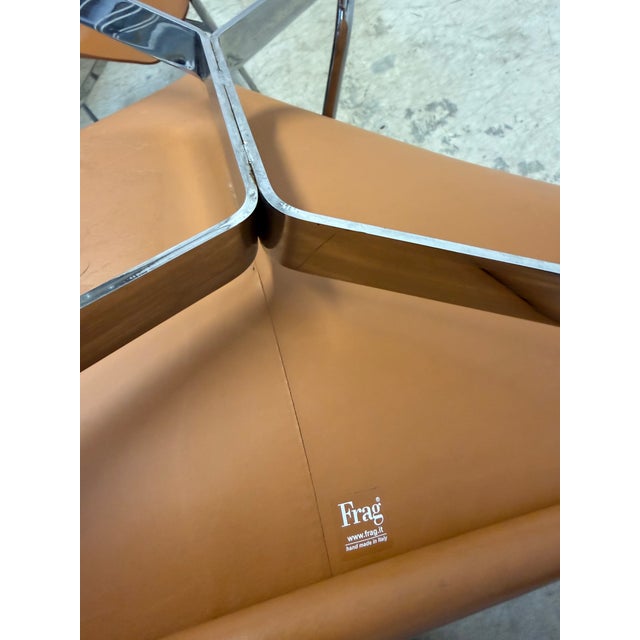 Brown Gordon Guillaumier Leather Sling Lyo Dining Chairs for Frag, Italy - Set of Four For Sale - Image 8 of 17