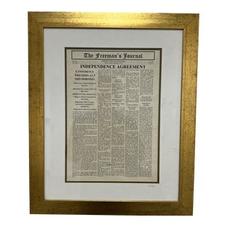 Mid 20th Century Freedmans Journal Independence Agreement for Ireland For Sale