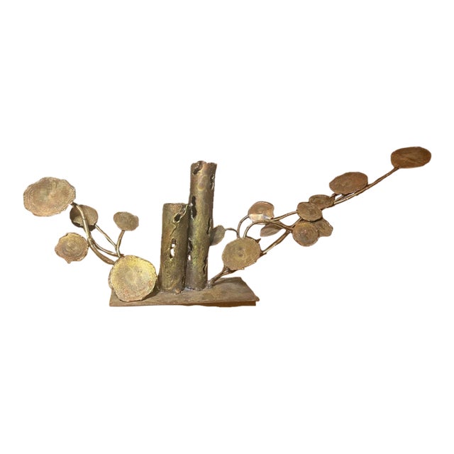 1970s Vintage Brutalist Mid-Century Modern Brass Sculpture For Sale