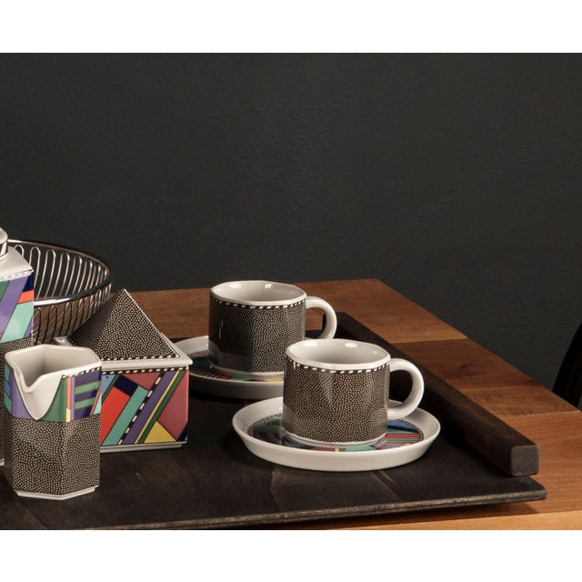 Ceramic Scenario Metropol Tea and Coffee Cup with Saucer from Rosenthal, 1990, Set of 2 For Sale - Image 7 of 9