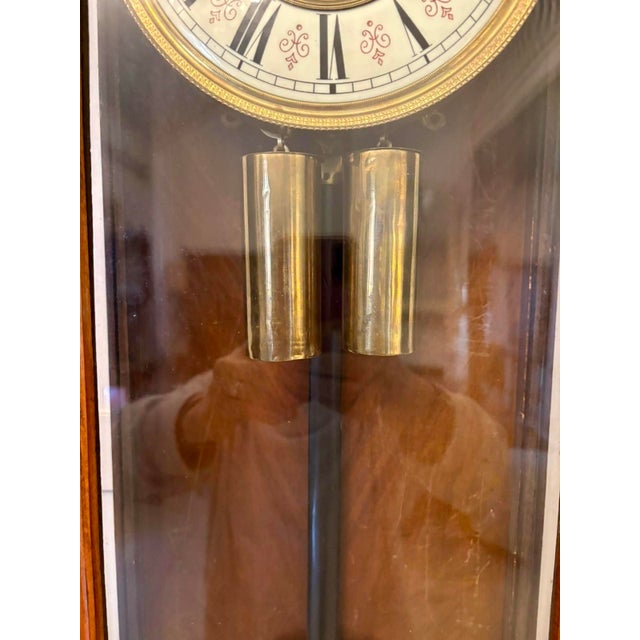 Antique Carved Walnut Regulator Striking Wall Clock, Vienna, Austria, 1860 For Sale - Image 10 of 18