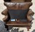 Ethan Allen Vintage Ethan Allen Leather Wingback Armchair With Carved Claw Feet For Sale - Image 4 of 12