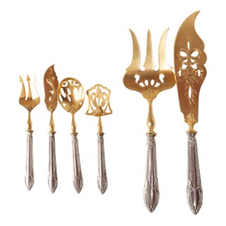 French Belle Époque Fish and Appetizer Serving Set, 1910s, Set of 6 For Sale