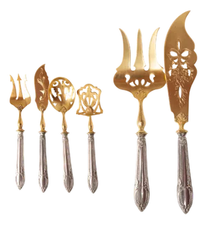 French Belle Époque Fish and Appetizer Serving Set, 1910s, Set of 6