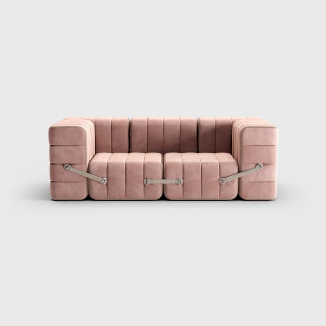Modular Two-Seater Sofa with Armrests in Barcelona Fabric by Ambivalenz, Set of 7 For Sale - Image 9 of 18