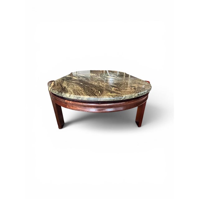 Marble and Wood MCM Coffee Table For Sale In Saint Louis - Image 6 of 8