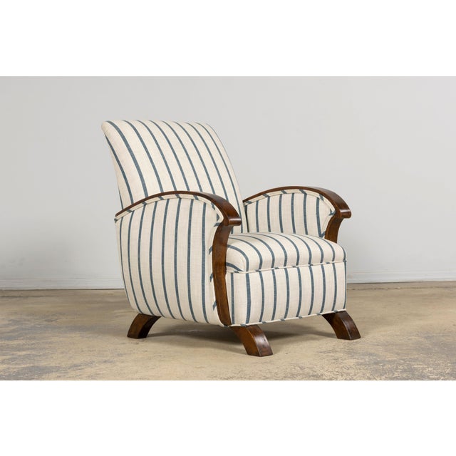 French Art Deco Walnut Armchair, Provence, France, 1930s For Sale - Image 15 of 17