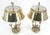Metal Pair of Unusual Brass Shades Brass Bases Bouillotte Table Lamps MINT! For Sale - Image 7 of 15